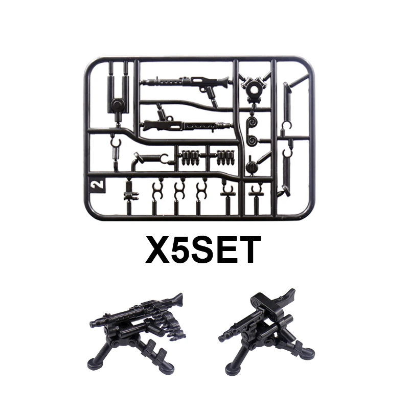 MOC Military Building Blocks Army Figure Weapons Accessories MG42 Machine Gun Minesweeper Detector Thompson MP40 98K Bricks Toys