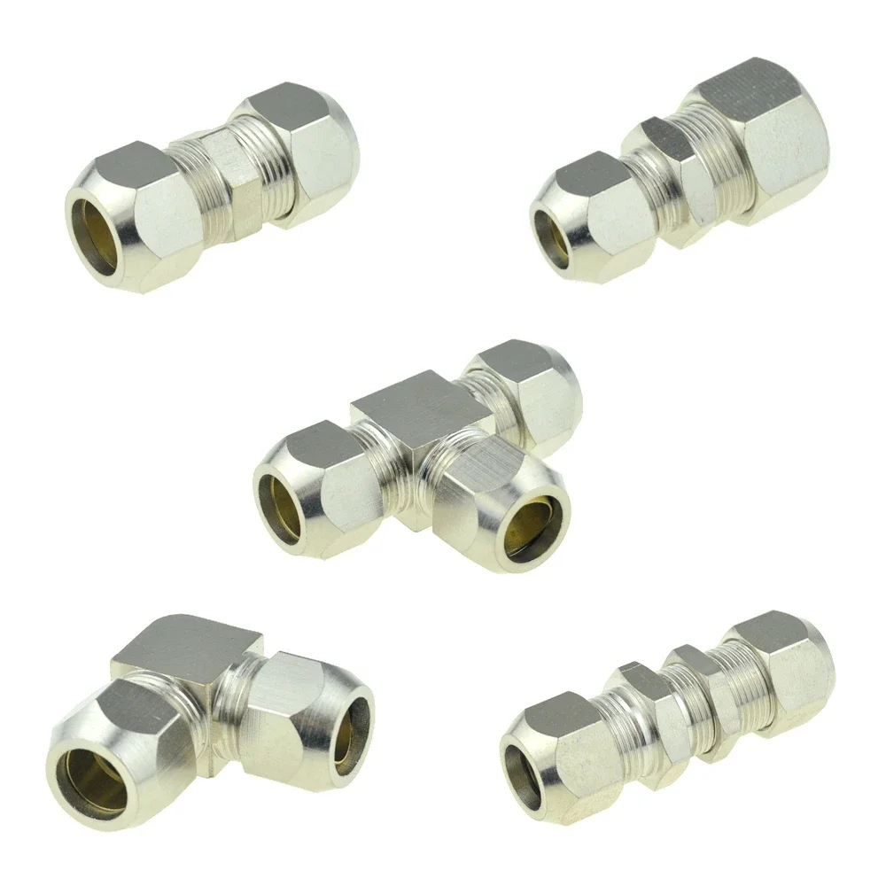 Miedź Mosiądz Niklowanie Tuleja zaciskowa Złączka rurowa 4 6 8 10 12 14 16mm Złącza miedziane Złączka rurowa