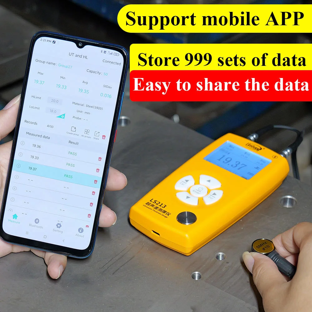 

Digital Ultrasonic Metal Thickness Gauge Meter Through Coating Portable Tester Price Ultrasonic Thickness Meter for Metal LS213