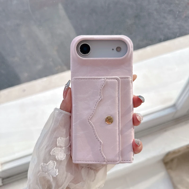 Neue Luxus Einfarbig Samt Brieftasche Karte Slot Spiegel Telefon Fall Für iPhone 17 Pro Max Air 15 11 12 13 14 16 Pro Max Zurück Abdeckung