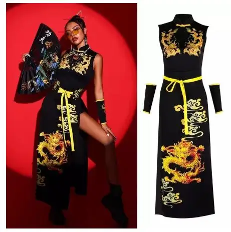 New Chinese Style Jazz Dance Suit DJ Dress Gogo Bar Dance Clothes Ds Costumes
