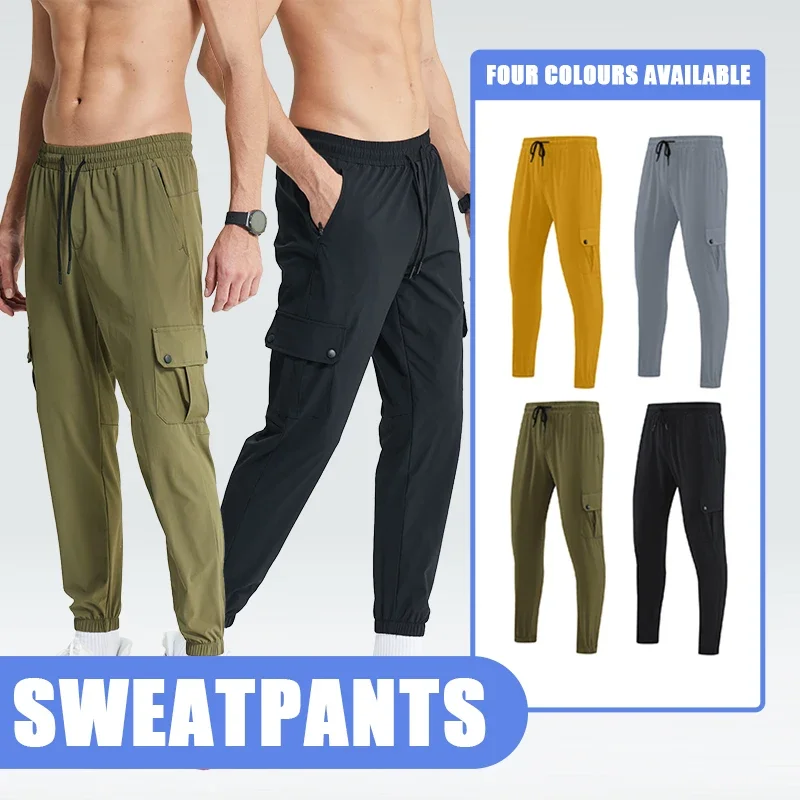 Men Gym Jogging Bodybuilding Trousers Golf Athletic Casual Multi Pockets Outdoor Go Hiking Sweatpants Running Sports Pants