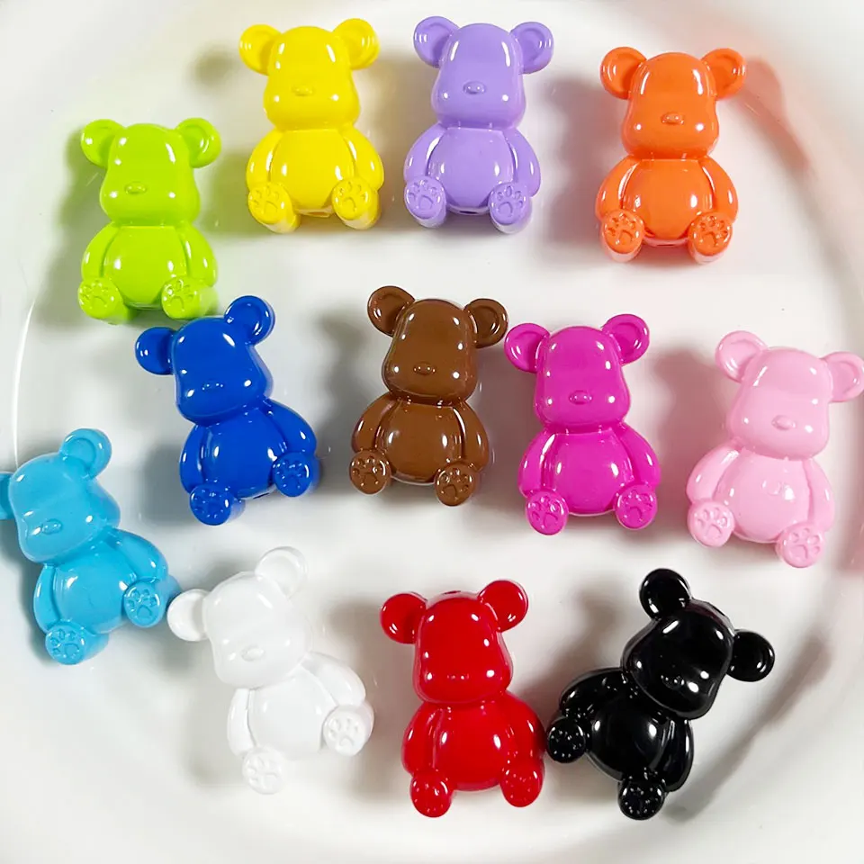 Perline di orso carino color macaron per la creazione di gioielli Decorazioni fai da te Kawaii Catena per telefono Portachiavi Bracciale Charms Accessori per forcine