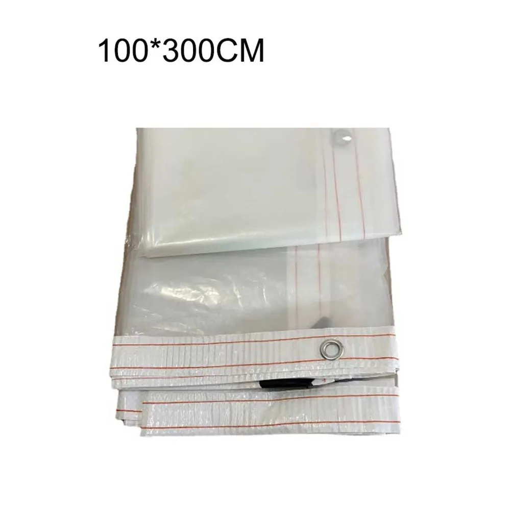 Clear PVC Polyester Tarp Built for Frost Wind and Rain Resistance with Reinforced Edge Binding and Corner Grommet Reinforcement