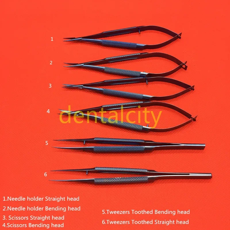 Titanium 14cm Microsurgical Ophthalmic Surgical Instruments Scissors+Needle Holders +Tweezers Dental Instruments Eyelid Tools