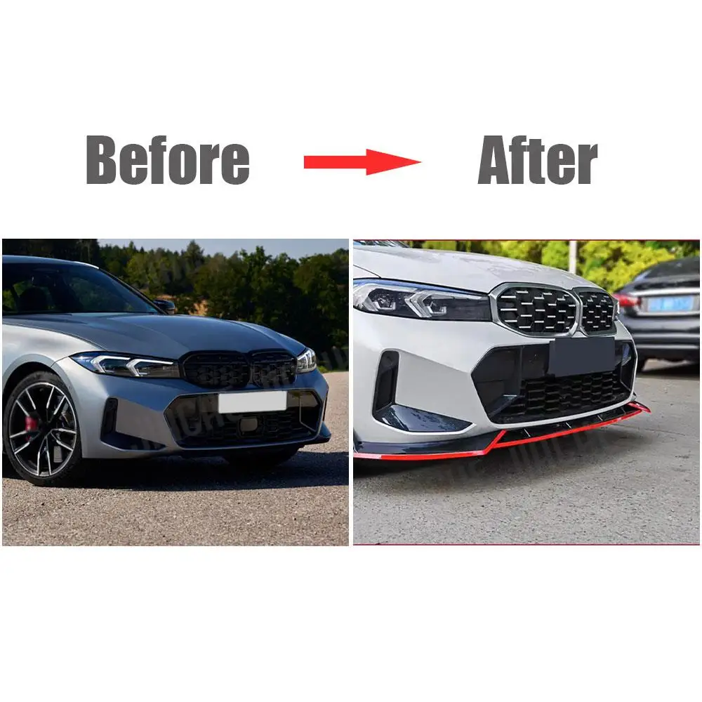 

JCYECF ABS Front Lip for Bmw G20 G28 M340i 2023+ Front Bumper Spoiler Lip Car Lower Guard Plate Splitter Chin Cover Bumper