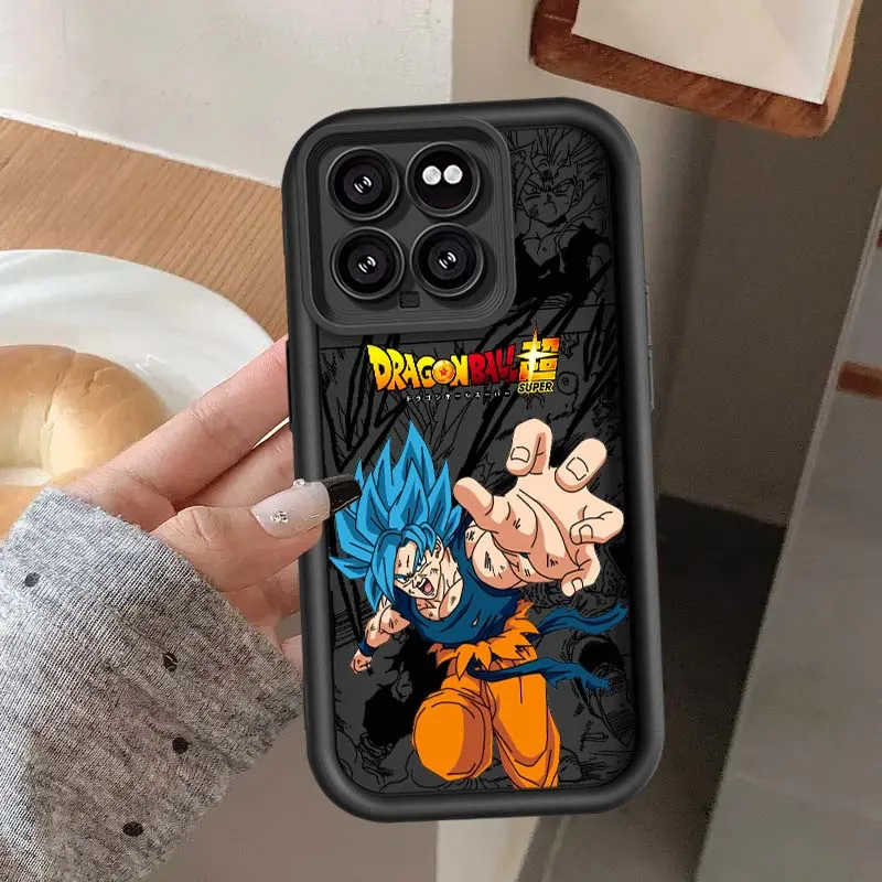 Etui na telefon Xiaomi Mi 17 15 14 13 12 14T 13T Pro Max Lite z motywem Dragon Ball, Son Goku, Vegeta, z ochroną na obiektyw aparatu.