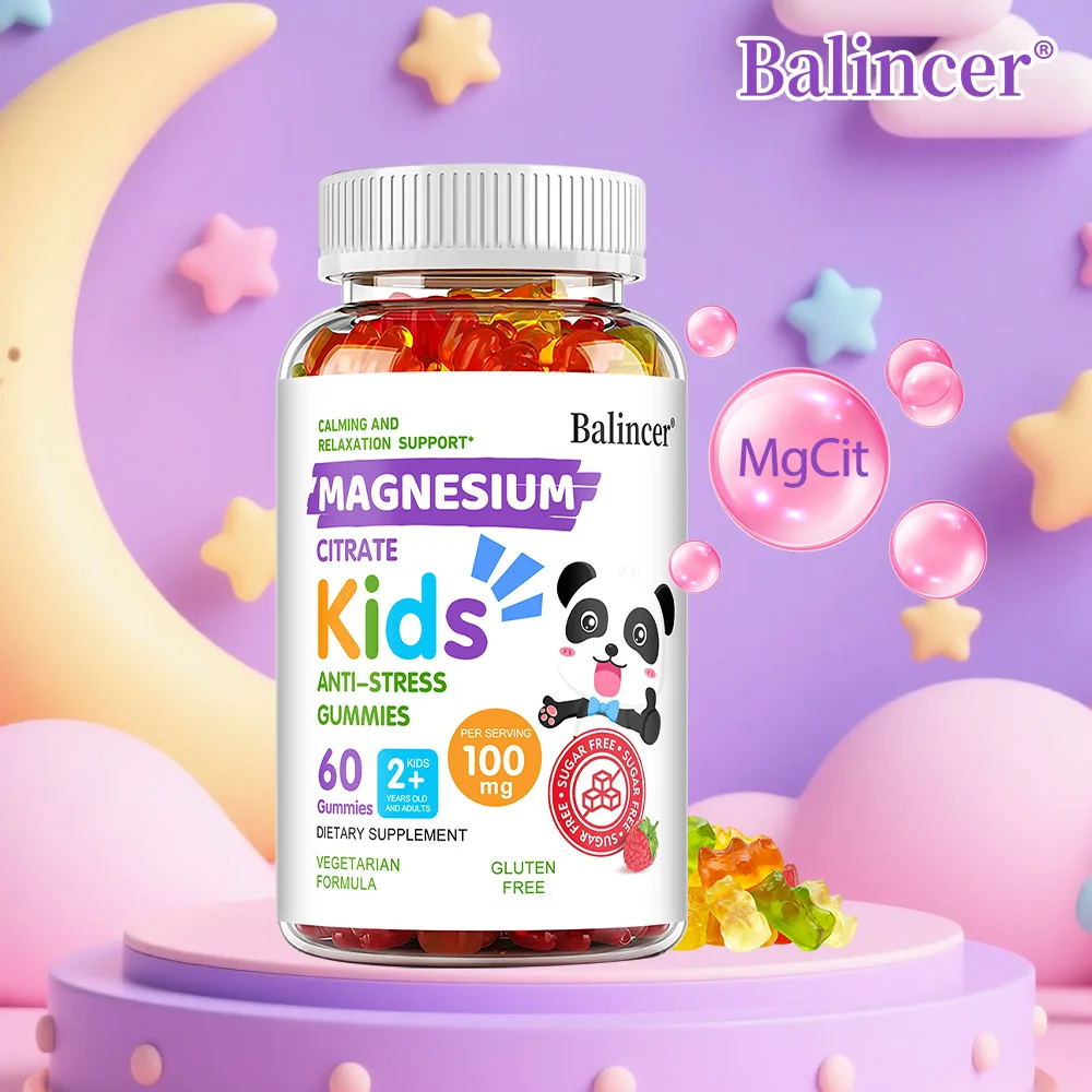 Magnesium Citrate Gummies - Muscle, Bone, Heart, Metabolism and Nerve Function, for Relaxation, Cognition & Sleep Quality