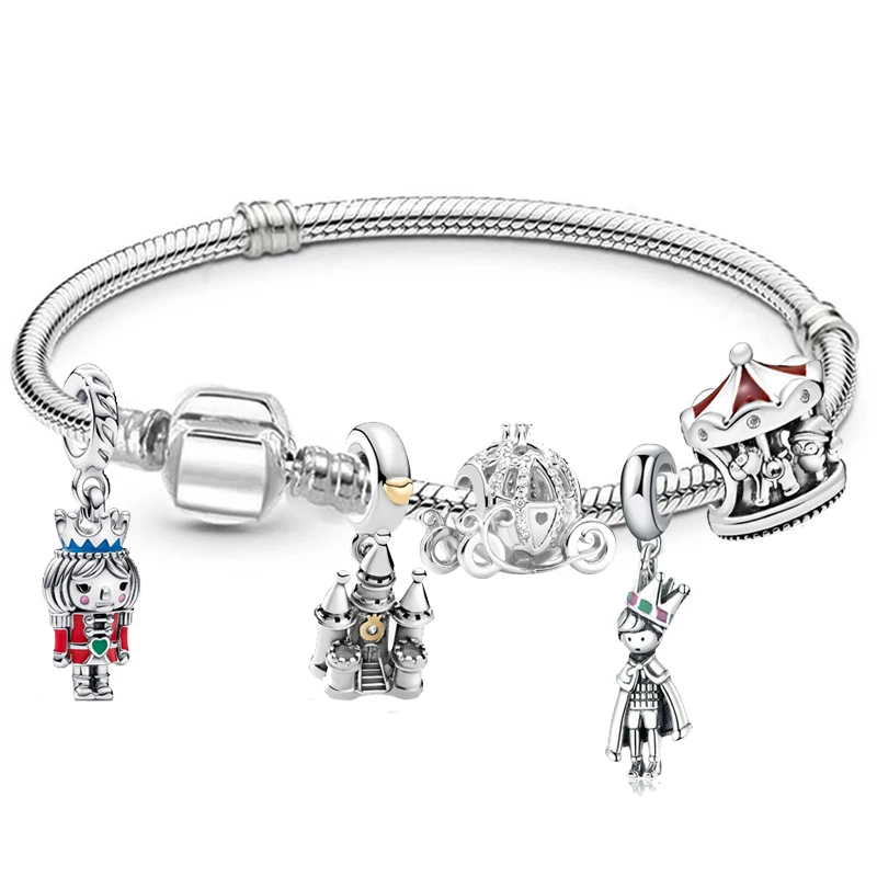 Fruit & Strawberry & Cherry &  Prince Charm Bead With Heart Pendant Fit Jewelry Gift DIY Bracelet Making For Women New Desgin