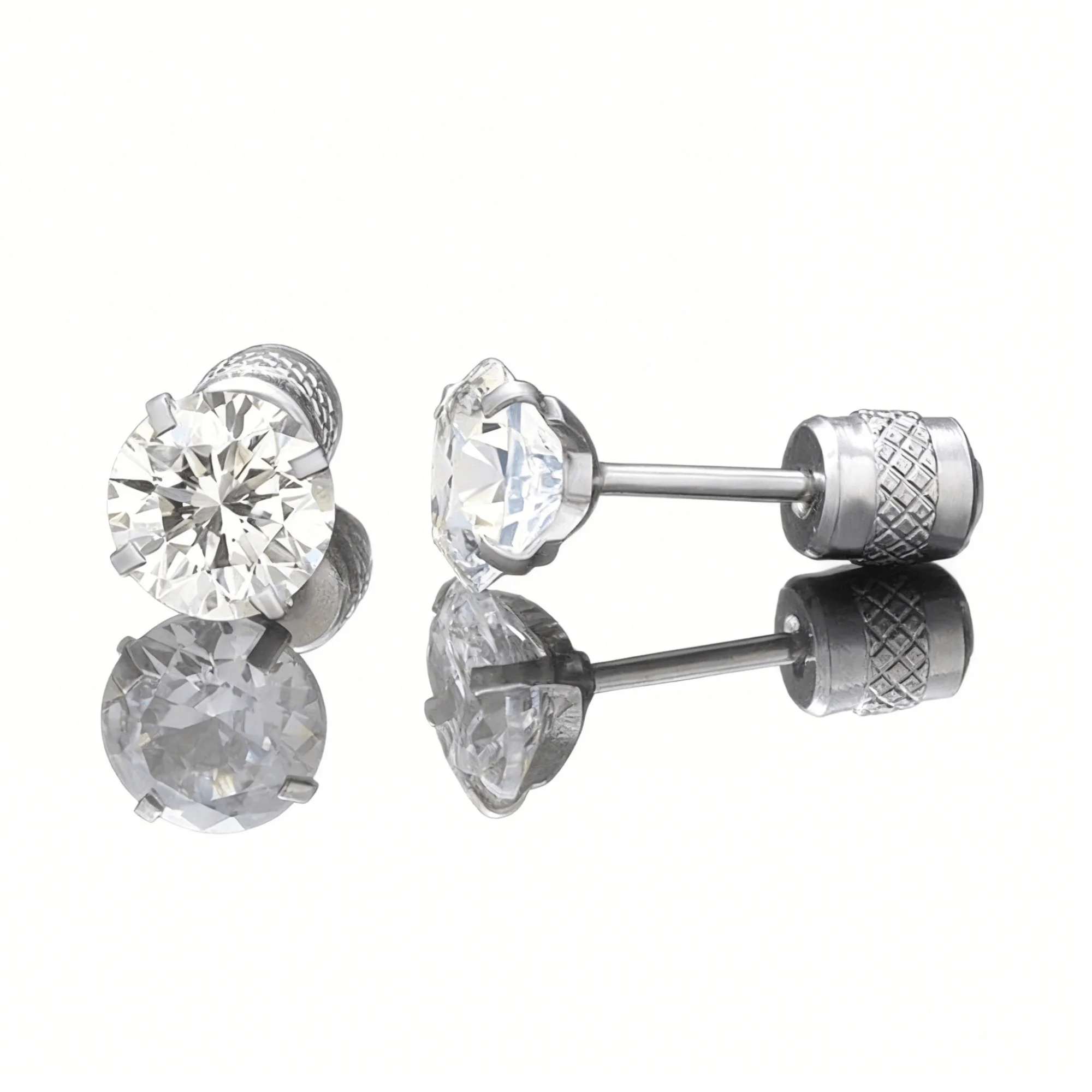 Super Mini 2-5MM CZ Edelstahl Push-Back Piercing-Knorpel-Ohrstecker-Set für Männer und Frauen, zarter romantischer Schmuck, neu. – Detail 2