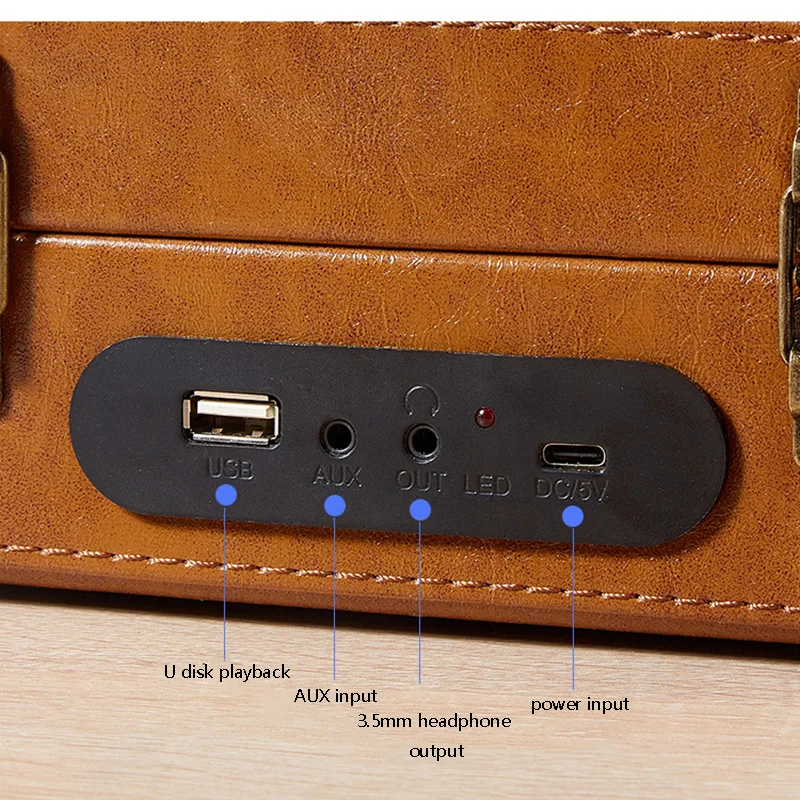 Portátil Bluetooth 5.0 Retro CD Player, alto-falante embutido, áudio estéreo, Integrative Lossless, DVD e CD Player, 3,5 milímetros Headphones Jack