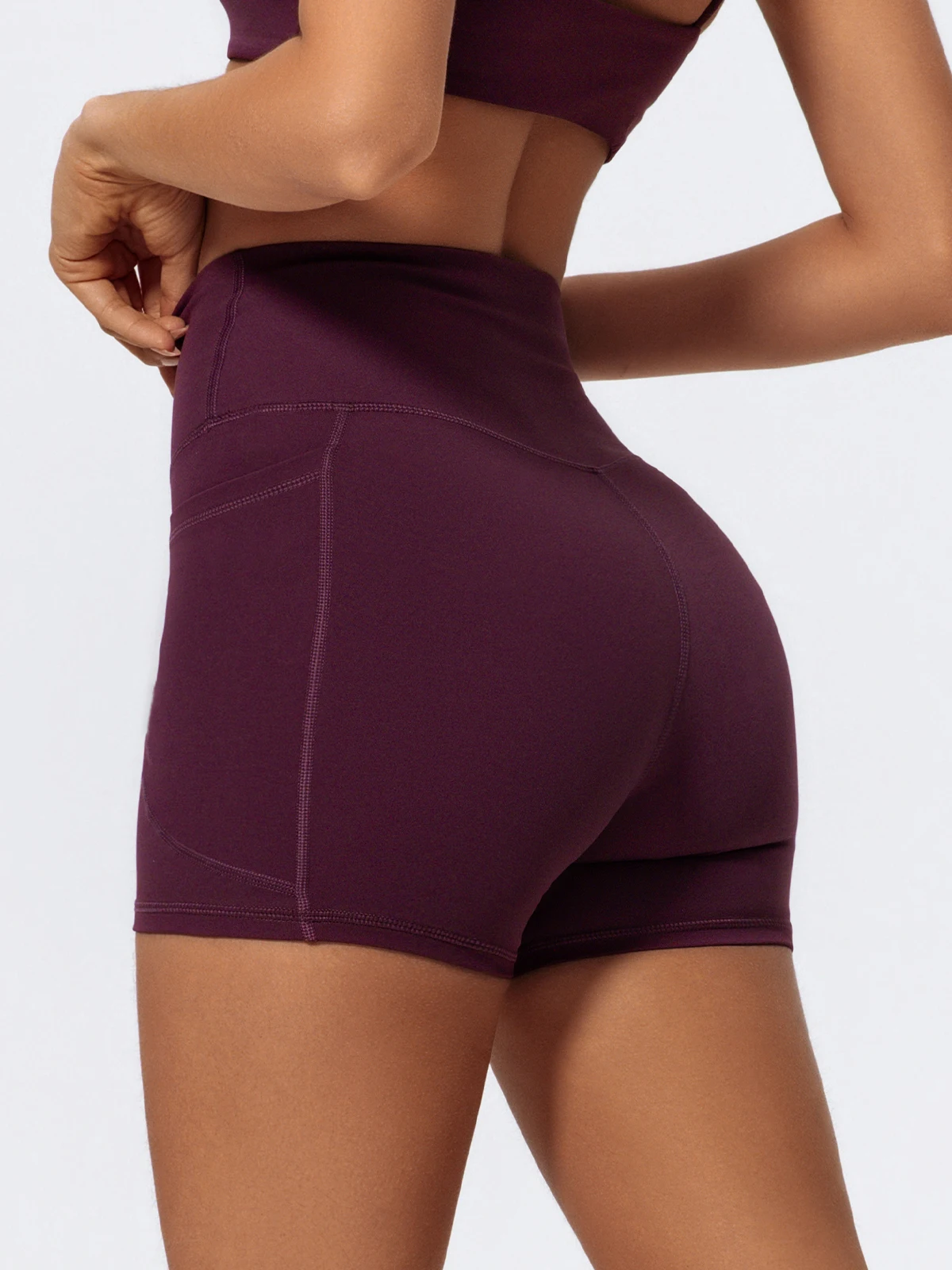 Hearuisavy Taschen Workout Gym Legging Frauen Radfahren Shorts Quick-Dry Yoga Kleidung Atmungsaktiv Hohe Taille Sport Shorts Weibliche – Detail 23