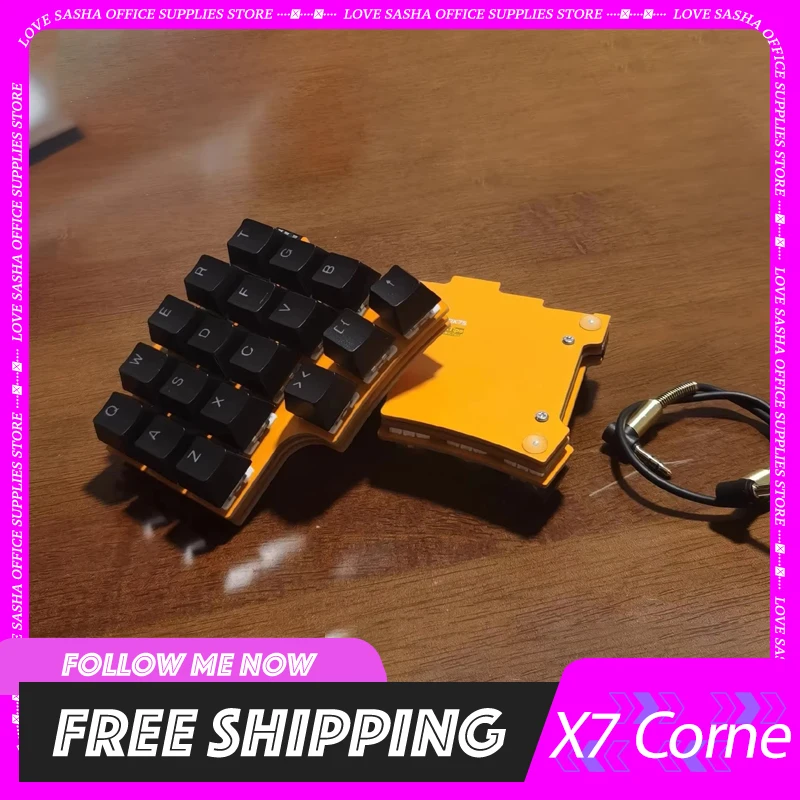 X7 Corne Split Keyboard Temper Type Low Profile Wired Type C Mechanical Keboards Zmk Custom Hot Swap Ergonomic Gaming Keyboard