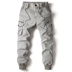 2025 Fashion Spring Mens Tactical Cargo Pants Men Joggers Army Military Casual Cotton Pants Hip Hop Ribbon Male army Trousers 38