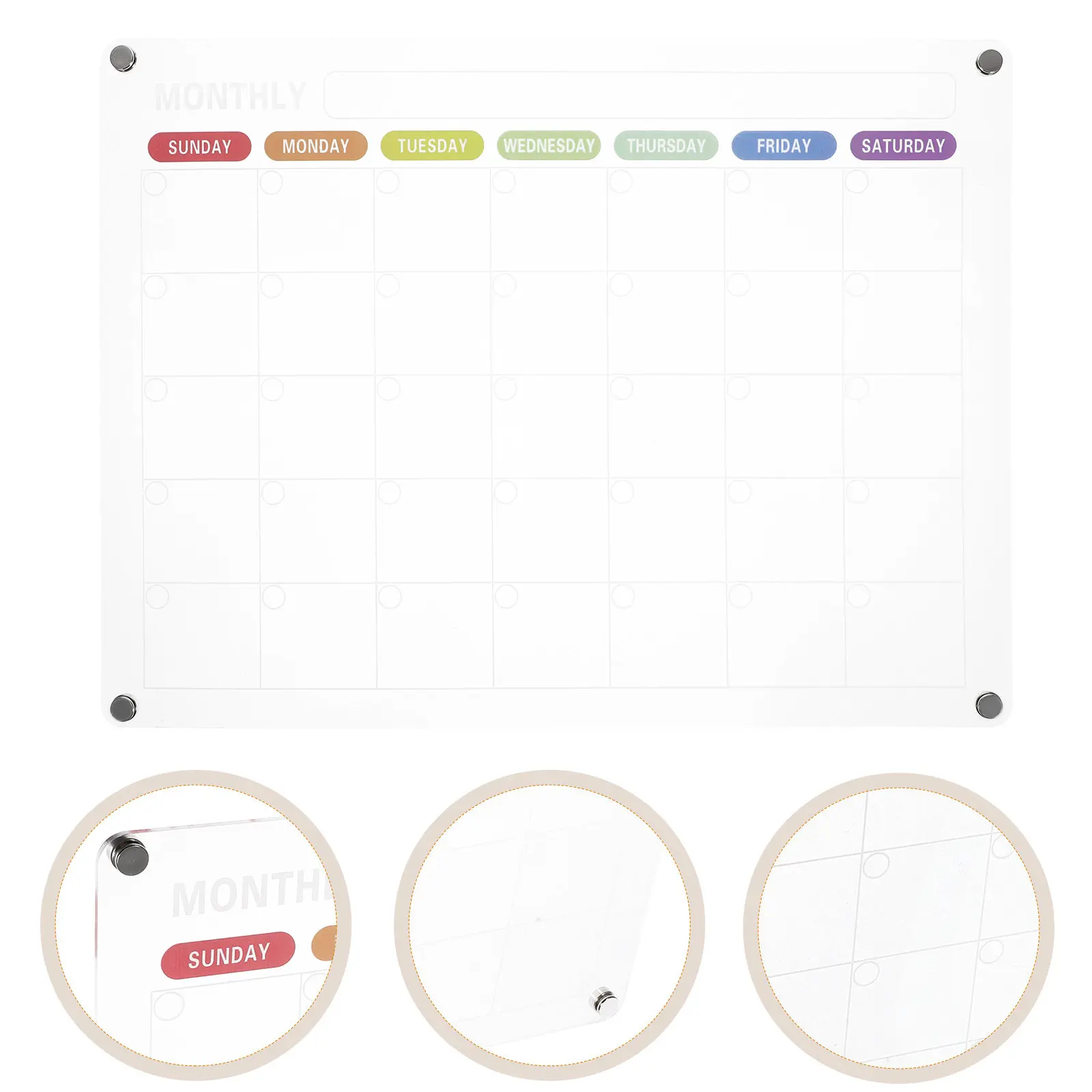 

Magnetic Monthly Calendar Board Transparent Acrylic Dry Erase Planner For Schedule Message