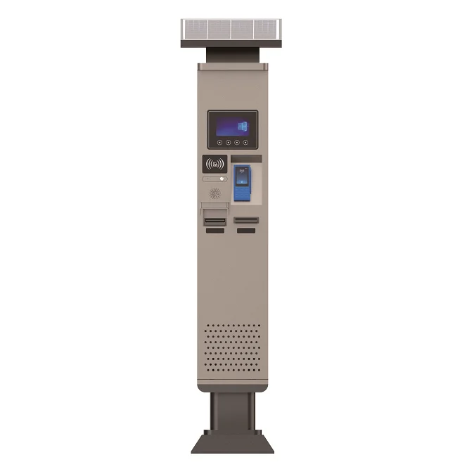 Outdoor Solar Energy Parking Payment Toll Kiosk With Cash And Card Or Mobile Payment Way ATM Machine Parking Lot Toll Booth