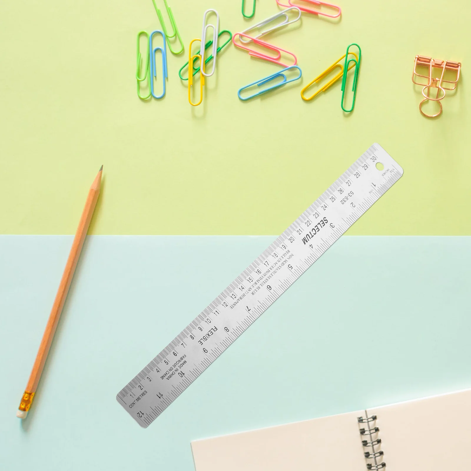 2 Pcs Metal Ruler Carpenter Cork Stainless Steel Student Rulers Bulk 3000X350X050CM Wooden Machinist