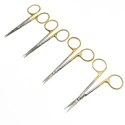 Eye scissors Gold handle Cosmetic plastic surgery scissors double eyelid tool ophthalmic operating scissors