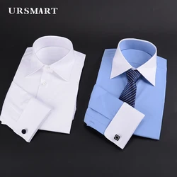 High quality French shirt slim-fit waist work professional official formal men's shirts