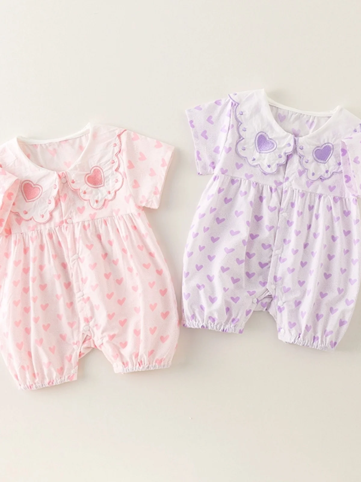 

Adorable Thin ort-Sve Baby Rer Doll Collar Summer New Arrival for Infants And Toddlers Cotton Material Faion Set