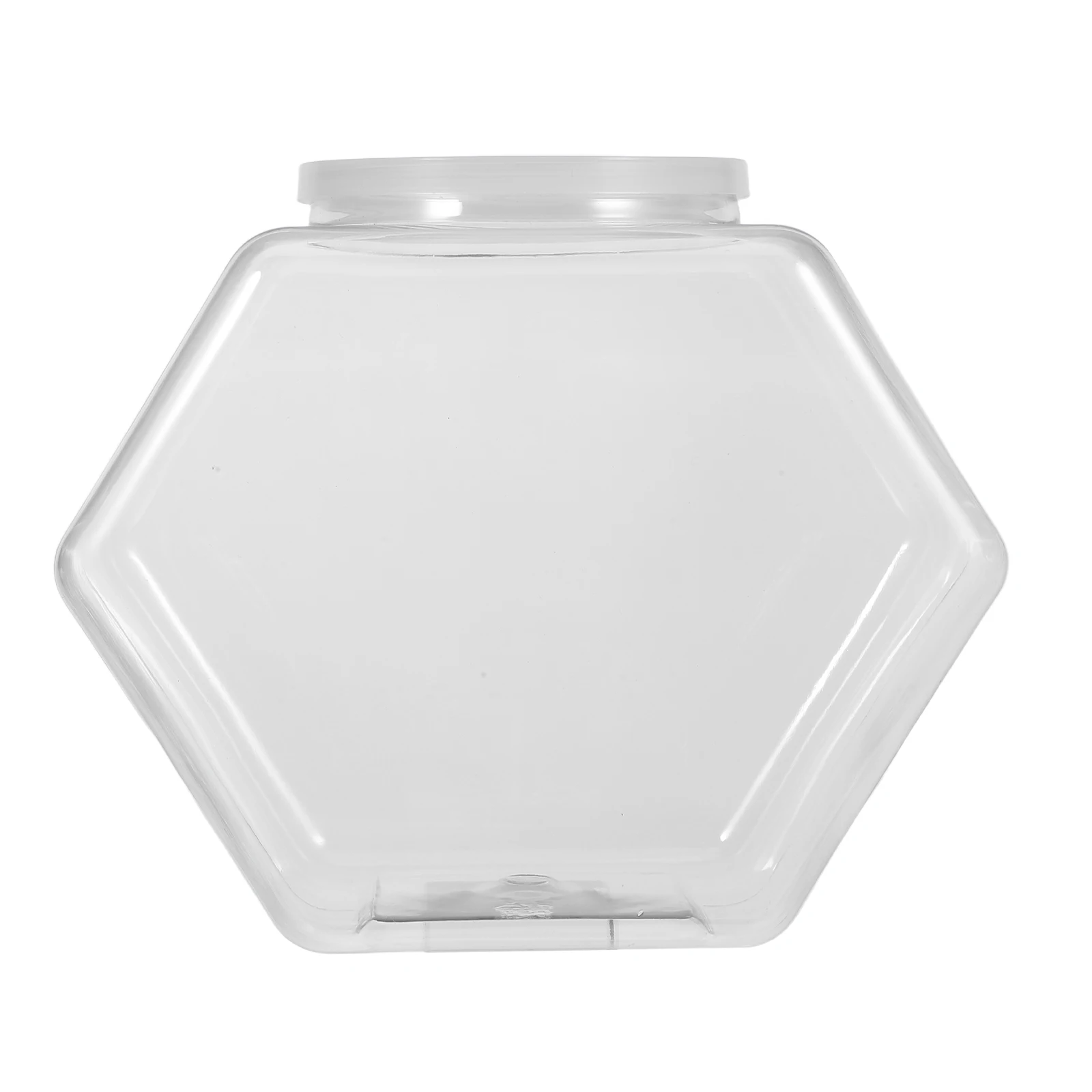 

Clear Plastic Lollipop Storage Jar 4300Ml Large Capacity Hexagon Food Container Twist Lid Kitchen Snacks Candy Beans Cookies