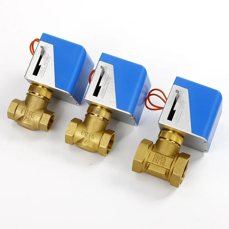 Solenoid valve, electric two-way six-point valve 220v fan coil two-way temperature control valve tool