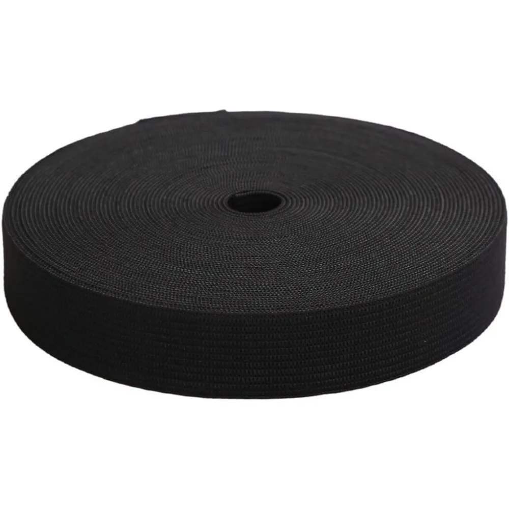 

1 Inch by 20 Yard Black Heavy Stretch High Elasticity Elastic Spool Knit Elastic Bands for Sewing