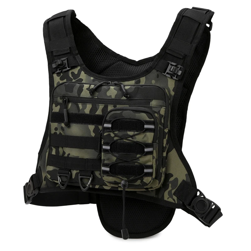 Multifunctioinal Tactical Vest Backpack Climbing Camping Hiking Cyclling Chest Vest Bag Fishing Tackle Lure Storage Vest Bag