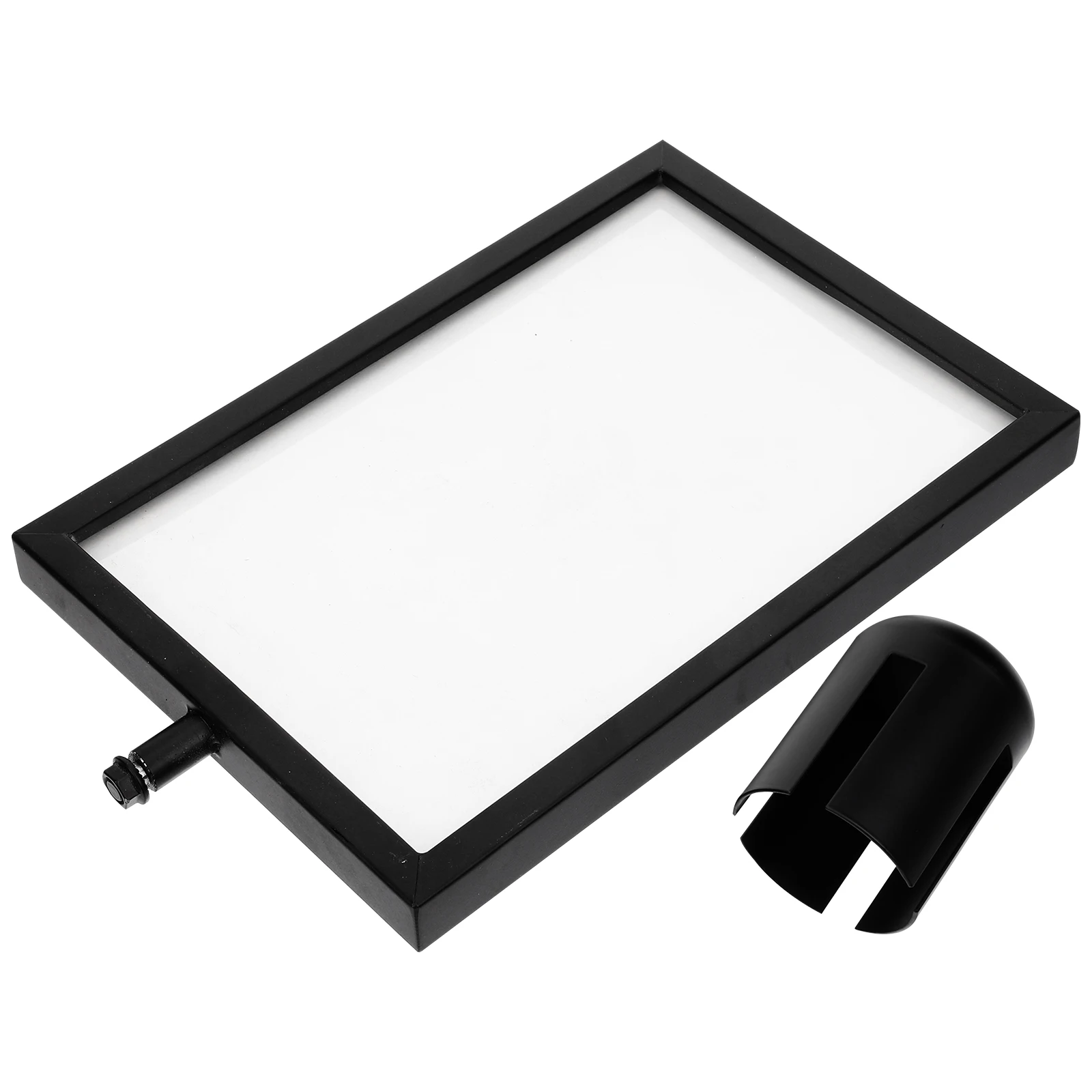 Isolation Column Card Insert Stanchion Sign Holder A4 Black Vertical Stainless Steel Crowd Control QueueBarrier PosterDisplay