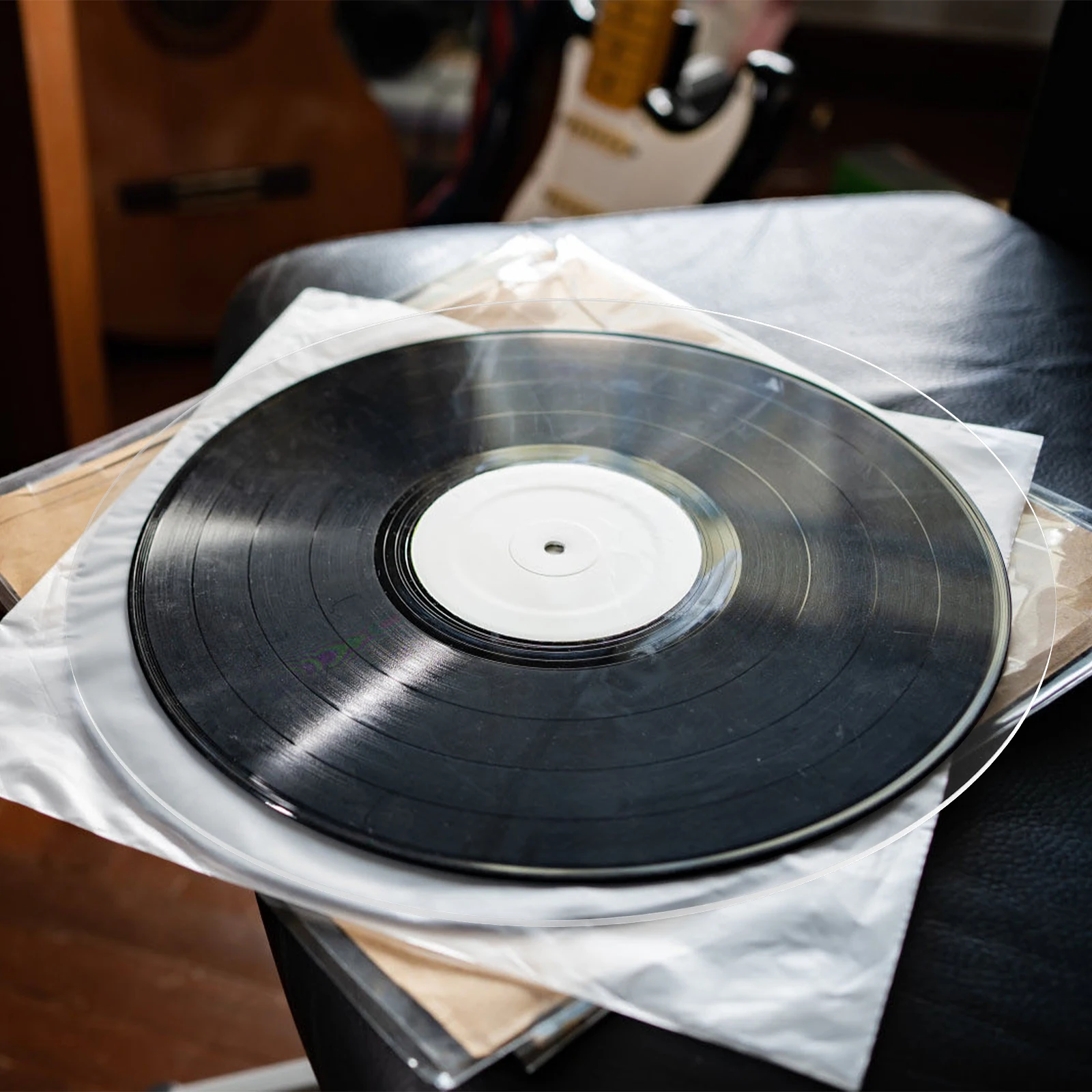 

1pcs Acrylic Mat For Vinyl Records Transparent Durable Record Slipmat Antislip Base Enhancing Sound Clarity Decorative Platter