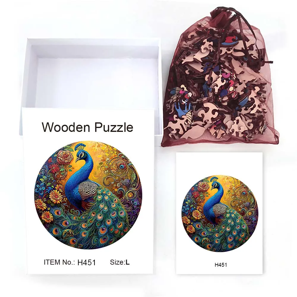 Paw Pudełko na prezent Drewniana układanka Puzzle o nieregularnym kształcie Prezent urodzinowy Dekoracja domu Dorosły spersonalizowany unikalny