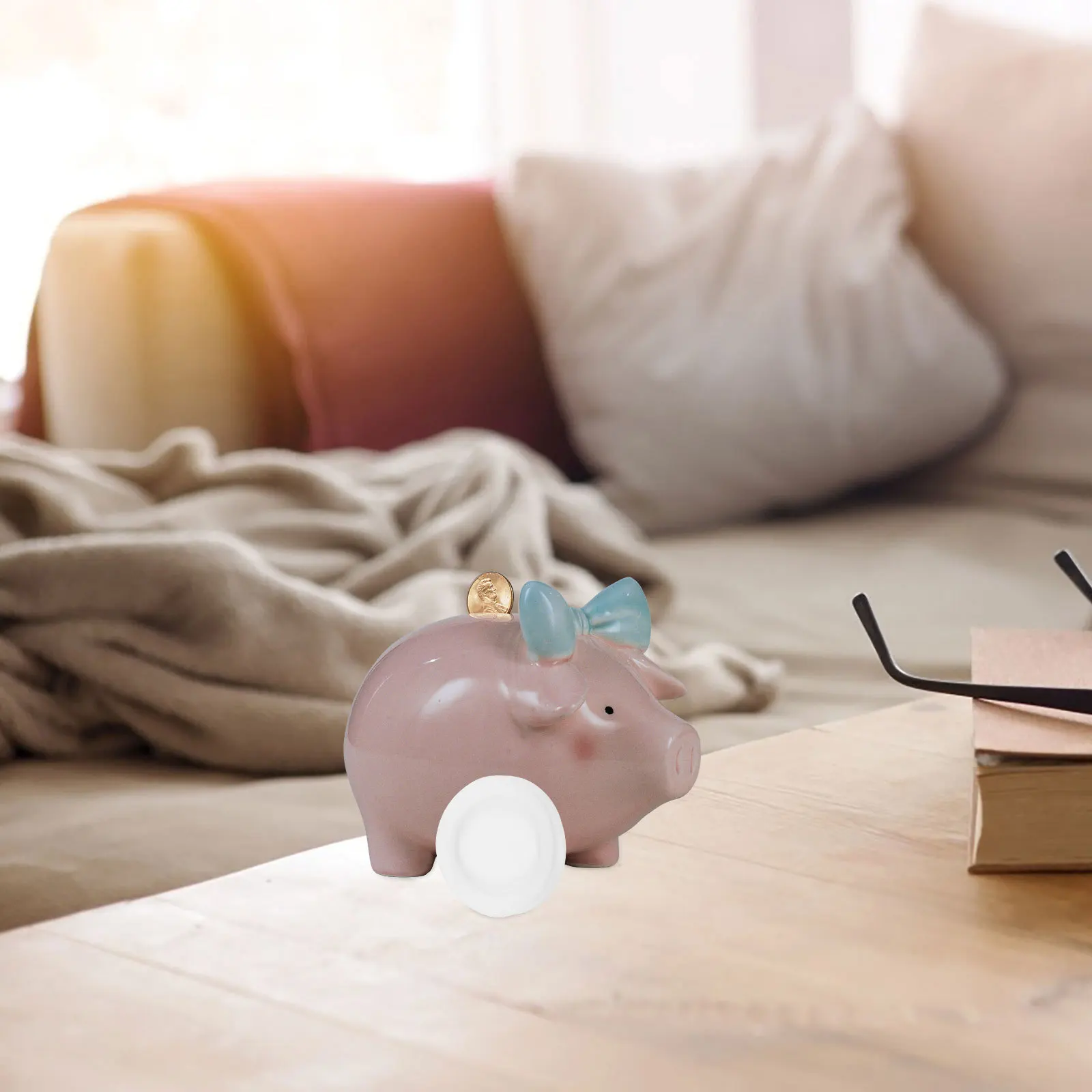 貯金箱用丸型PVCストッパー5個、貯金箱交換用プラグキャップ、貯金箱用品、貯金箱底ストッパー