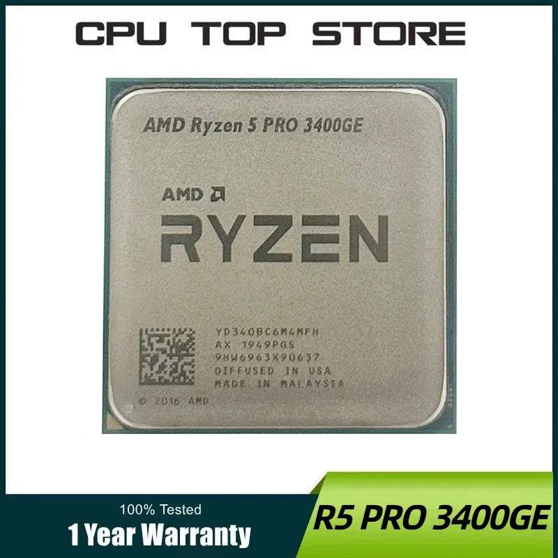 معالج AMD Ryzen 5 PRO 3400GE R5 PRO 3400GE 3.3 جيجا هرتز رباعي النواة 35 وات مقبس AM4 CPU #1