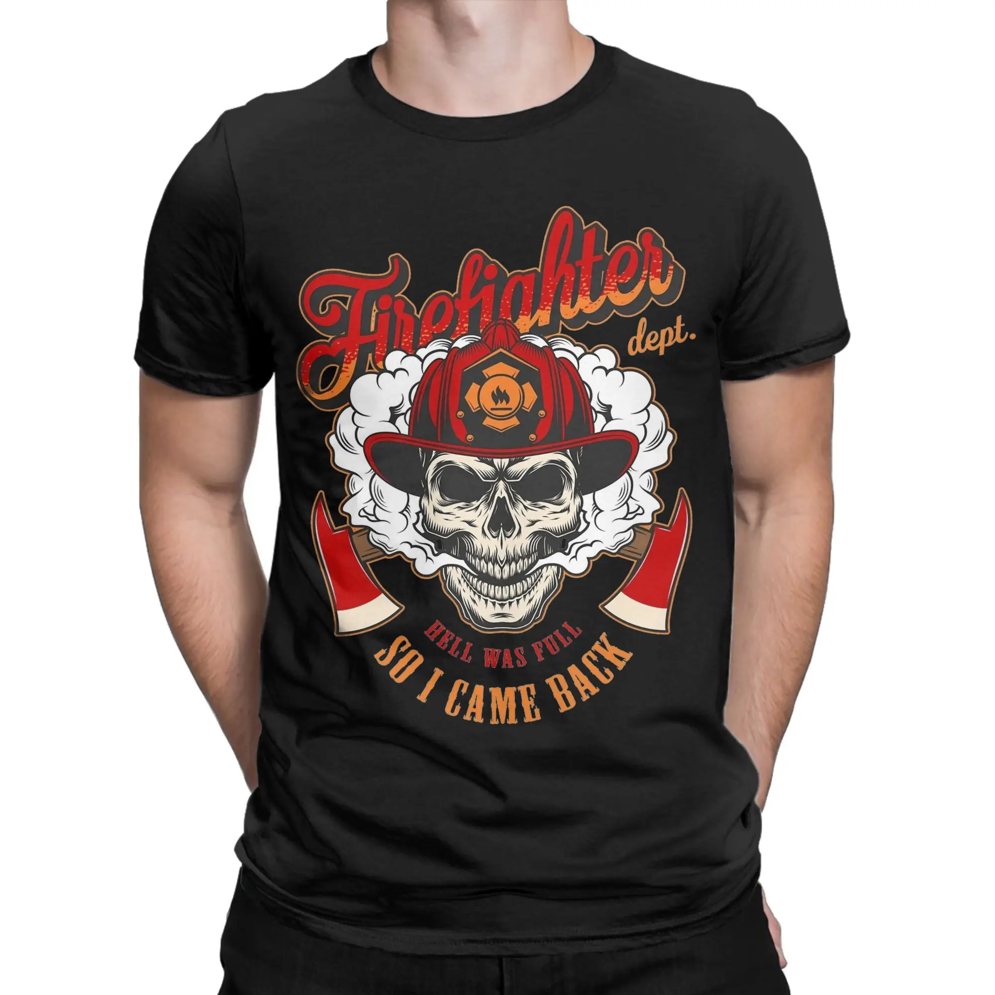 Men Women's Fireman Fire Rescue  T Shirts Firefighter Cotton Clothing Vintage Short Sleeve Crew Neck Tees Summer T-Shirts