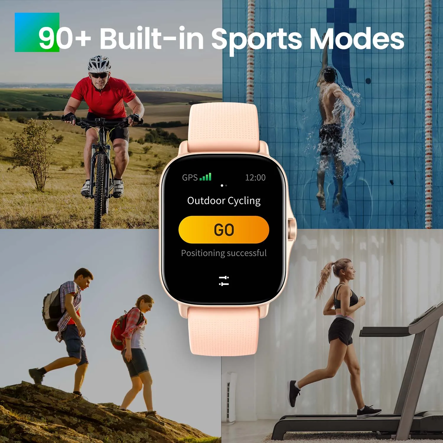 Amazfit-Montre connectée GTS 2, 43mm, 90 modes sportifs, suivi de la fréquence cardiaque 24h, batterie en 6 jours, pour Android et iOS, nouvelle