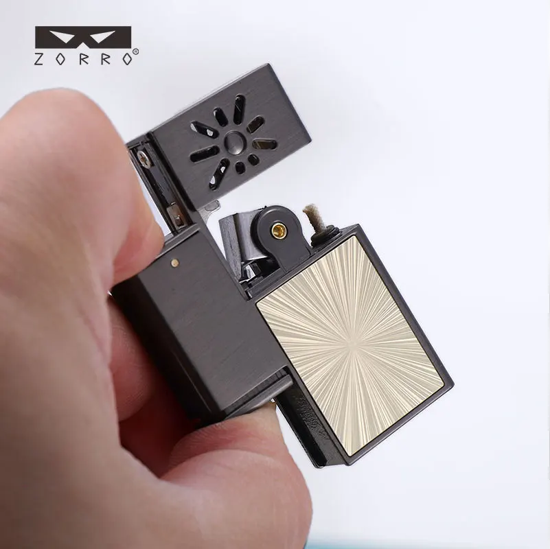 

ZORRO Z862 Black Ice Sparkling Starlight Kerosine Lighter High Beauty Gift for Boyfriend's Birthday Gadgets for Men