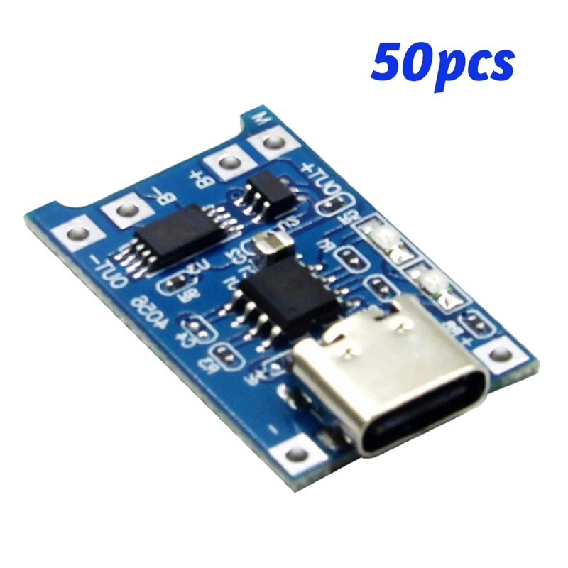 

W1K-x50PCS TP4056 Type-C 18650 Lithium Battery Charging Board 5V 1A Charger Module with Protection Dual