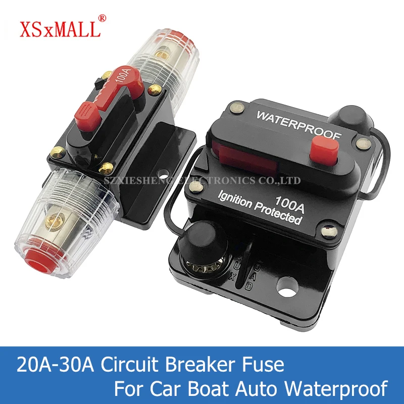 20A 30A 40A 50A 60A 70A 80A 100A 120A 125A 150A 200A 250A 300A Circuit Breaker Fuse Reset 12-48V DC For Car Boat Auto Waterproof