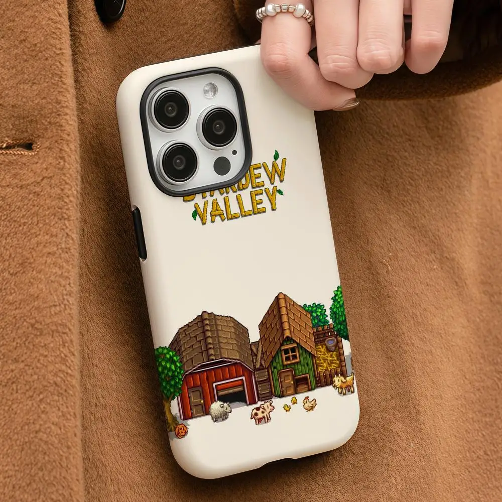 Stardews Valley Phone Case For iPhone 17 16 15 14 13 12 Pro Max Plus Glossy HD Double-Layer Liquid Back Film Hard Shell