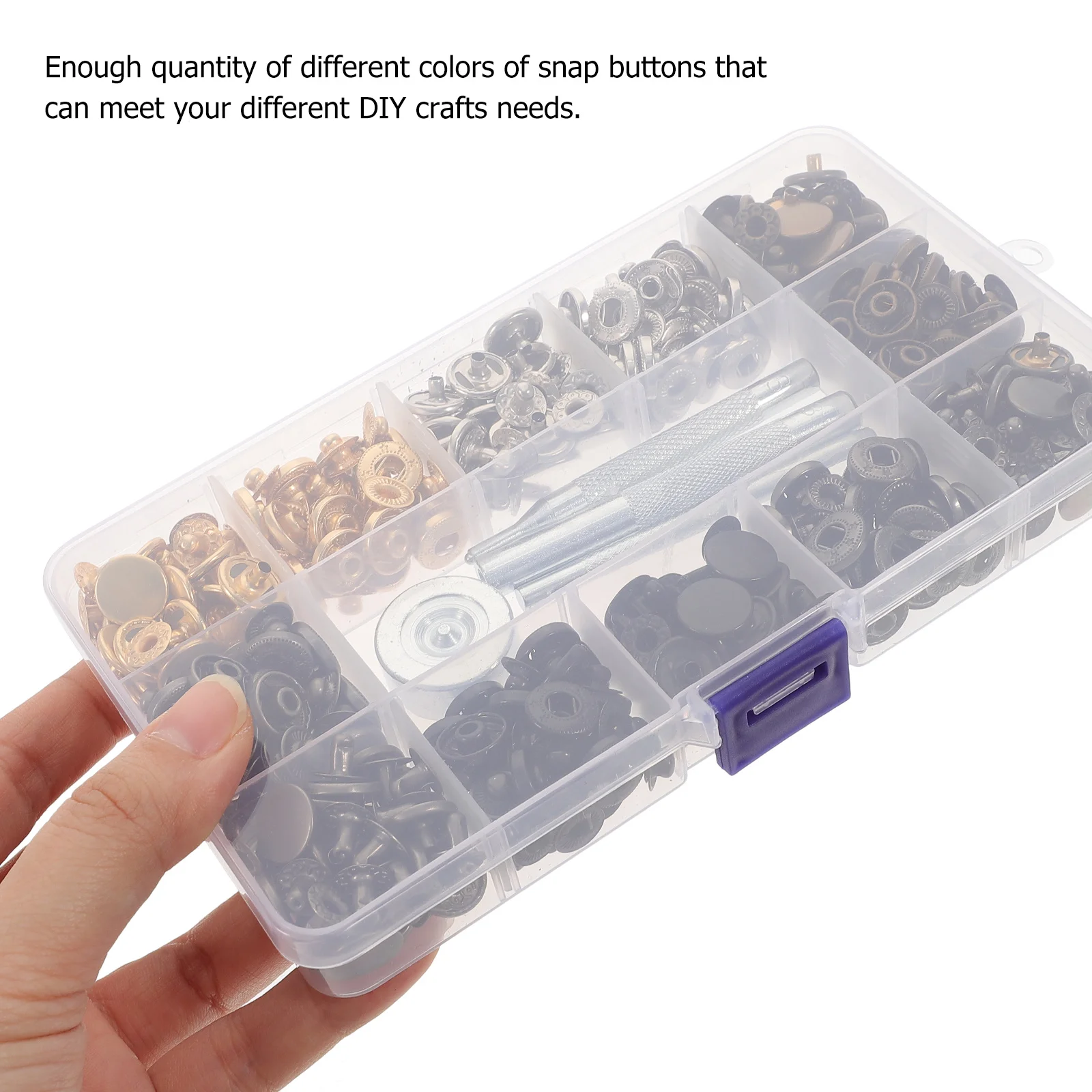 

Anneome Snap Fastener Kit Metal Buttons for Clothing Bag Backpack Jewelry Accessory Decorative Clasps Sewing Craft Tools