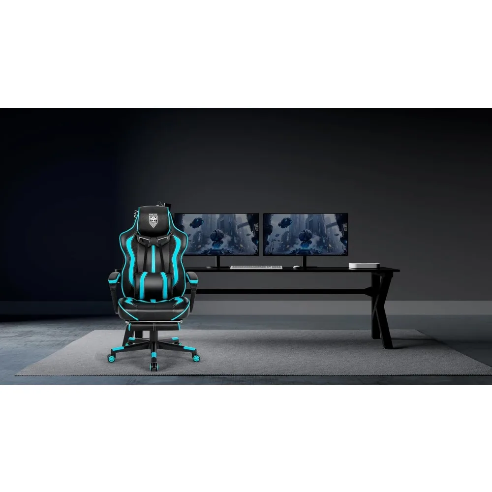 Ergonomic Gaming Chairs with Footrest, Massage, and Lumbar Support for Adults view 2