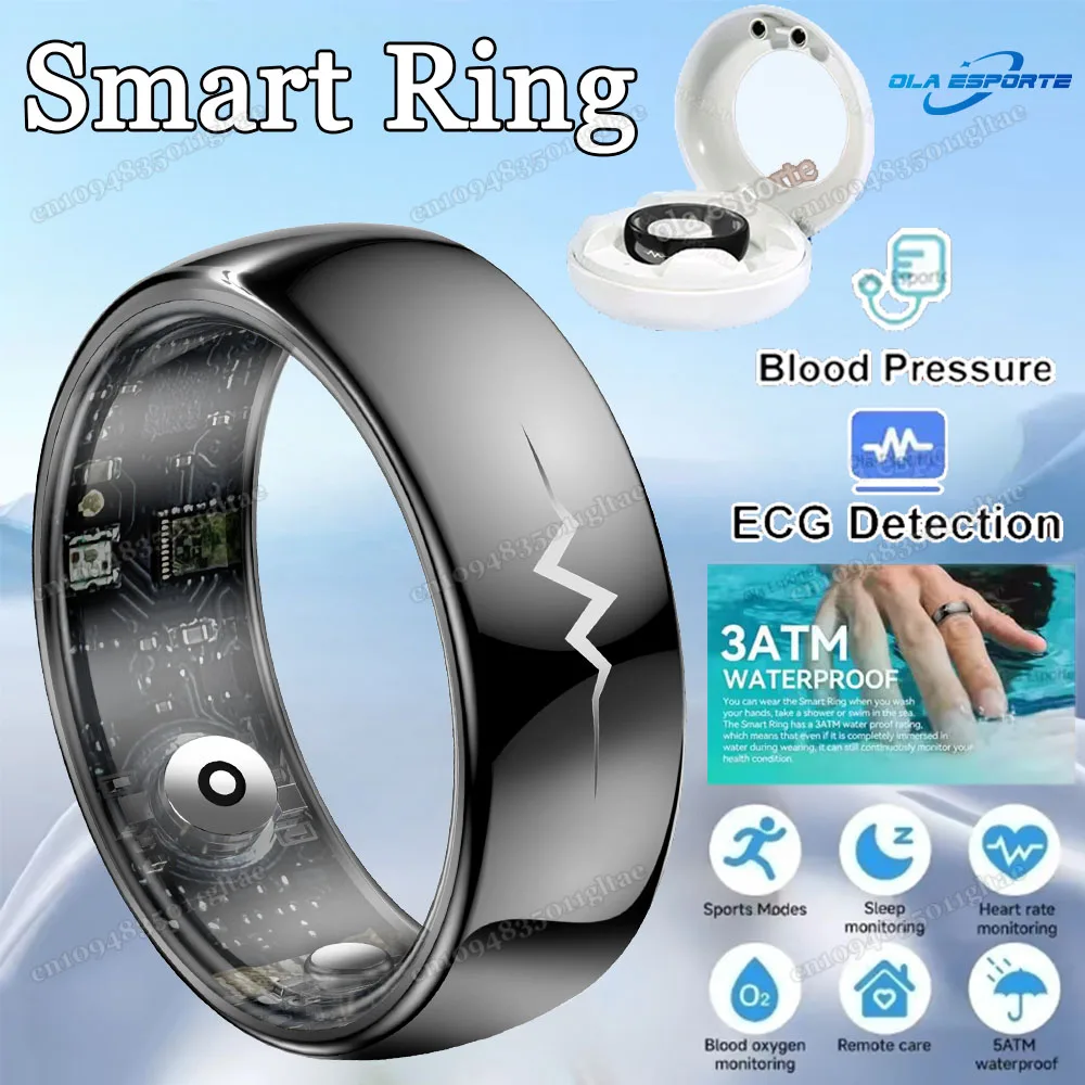 Femmes anneau intelligent ECG Gps Tracker Smartring hommes pression artérielle santé et sommeil moniteur Mode Sport 5ATM étanche Fitness anneau