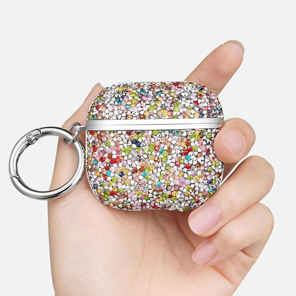 

Case for Apple AirPods 2 3 Pro2 Case Glitter Jewelled with Ring Strap Fundas Earpods Cover for AirPods 4 Earphone Case