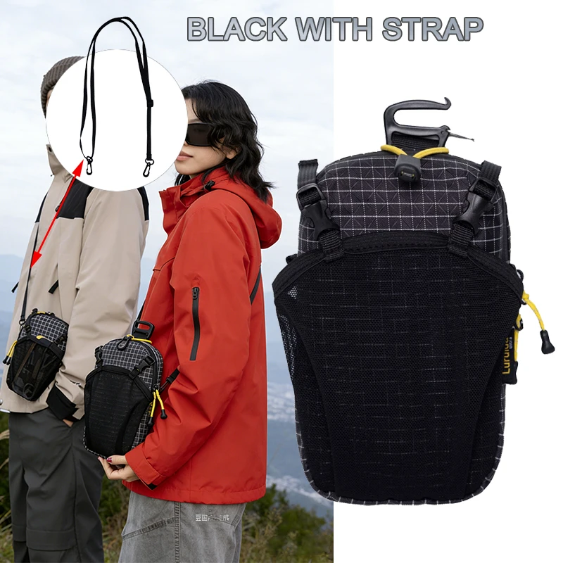 

Портативная сумка-переноска для бутылки с водой с карманом для телефона, быстрорегулируемым ремнем, из нейлона 420D, водонепроницаемая, для велоспорта, пеших прогулок, кемпинга