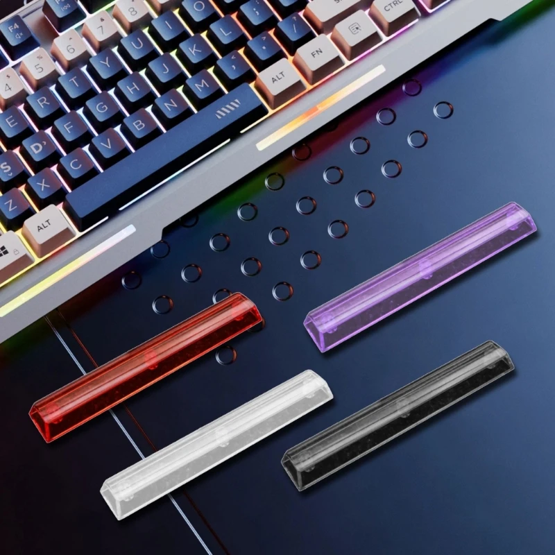 PC Crystal 6.25U Spacebar Keycap Original Height Space bar Keycap for Smooth Typing on Mechanical Keyboards