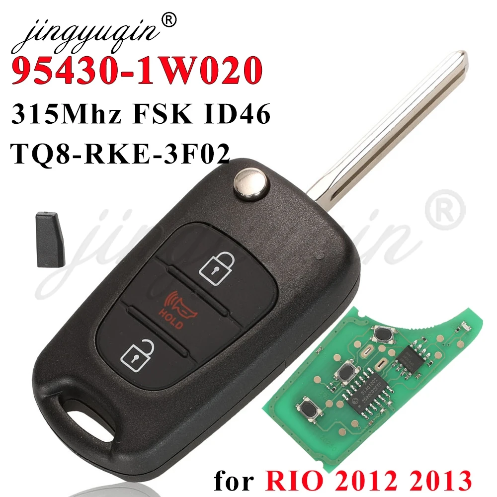 

Складной выкидной ключ-брелок jingyuqin с чипом FSK ID46 315 МГц для Kia Rio 2012-2013, P/N 95430-1W020 TQ8-RKE-3F02 5074A-RKE-3F02