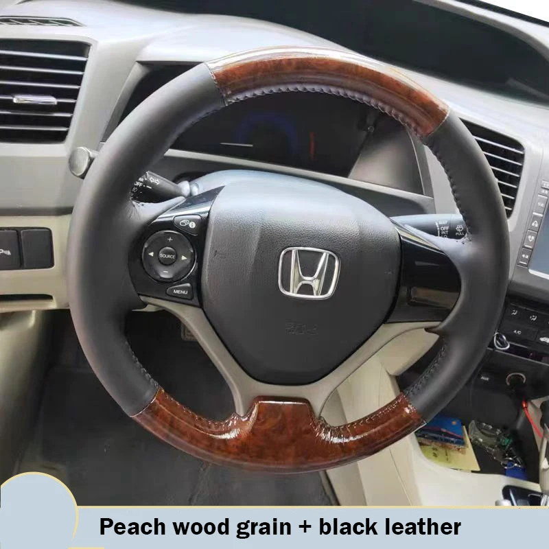 

Customized Car Steering Wheel Braid Cover for Honda Civic 9 9th Generation 2012 2013 2014 Leather on Interior Car Wheel Steering