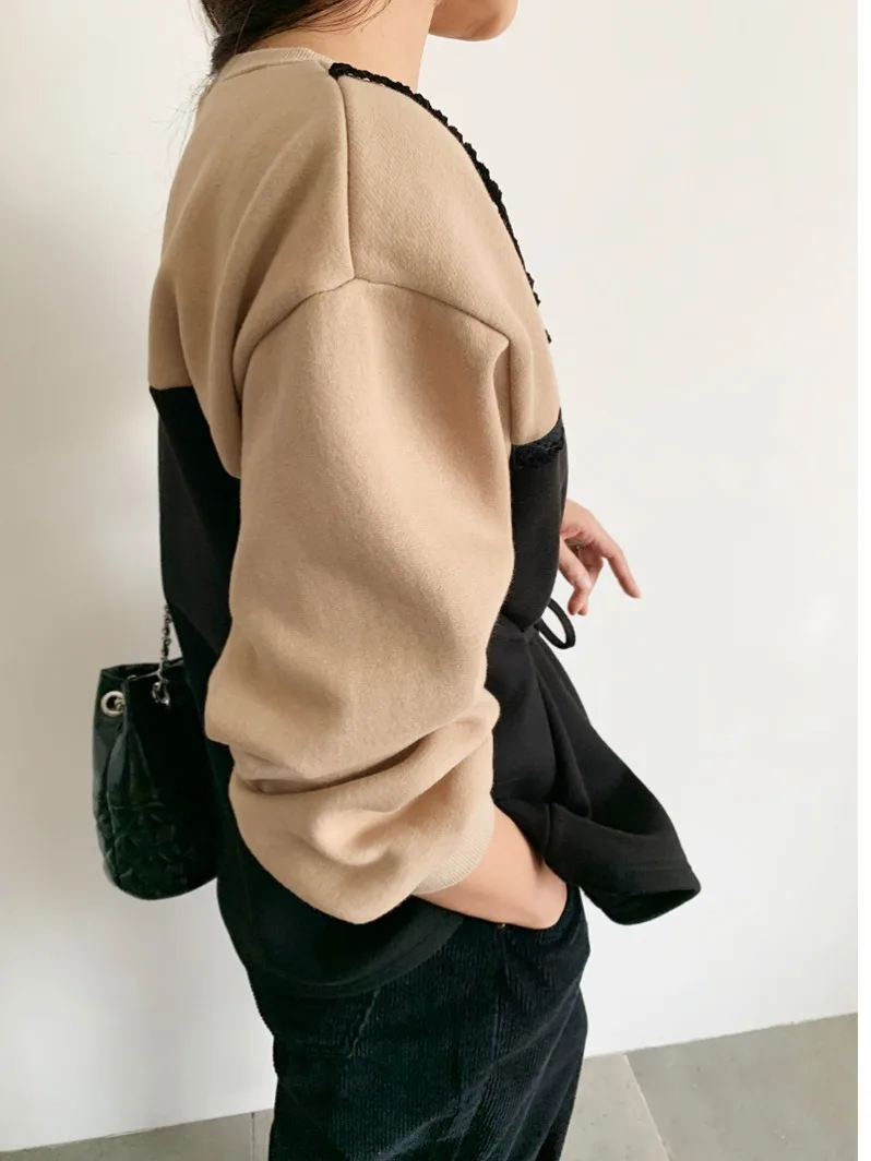 Retro Briti Outono Inverno Fce Forrado Dstring Cintura Longa Sve Suéter de Malha com Capuz para Mulheres Jovens