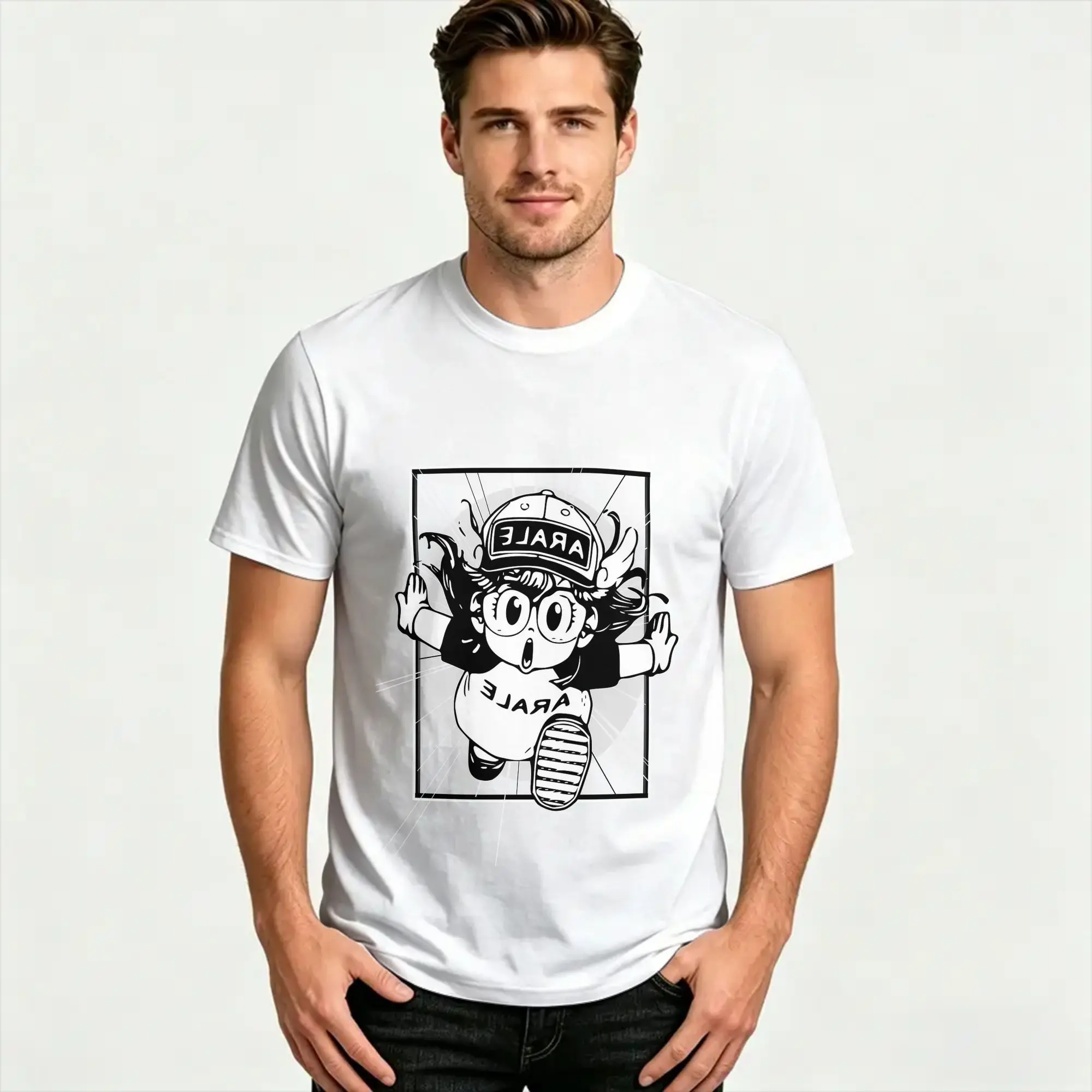 Amazing Arale Dr Slump Anime  T-Shirts for Men Women Round Collar Cotton T Shirt Toriyama Manga 90s Short Sleeve Tee Shirt