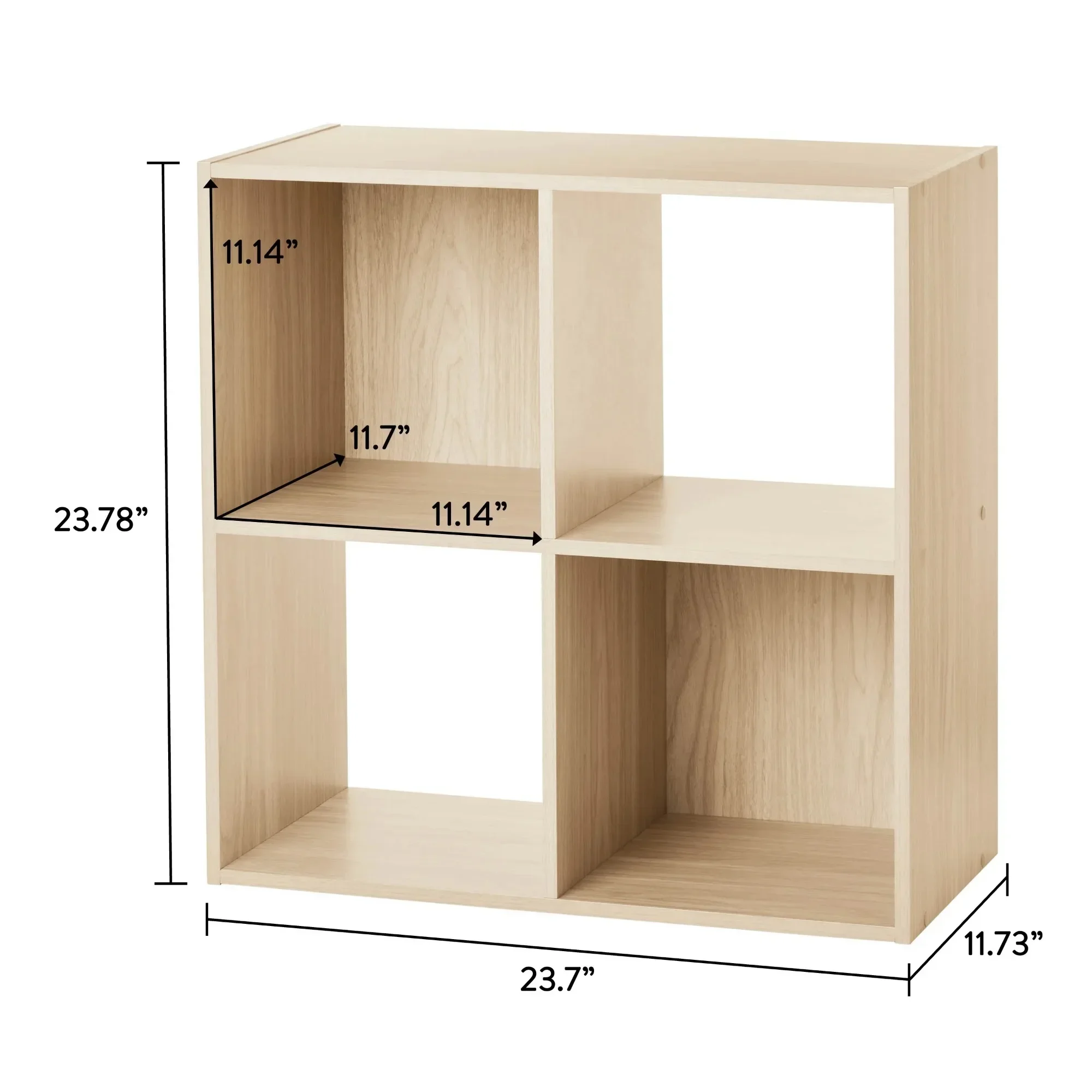 4-Cube Modular Storage Organizer - Freestanding Shelf Unit for Office - Great for Living Room Bedroom & Entryway Use